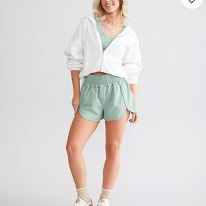BKE Green Athletic Shorts Relaxed Fit Elastic Waistband